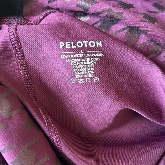 Peloton Purple Res Show Up Houndstooth Printed Legging Sizes L - Picture 14 of 15